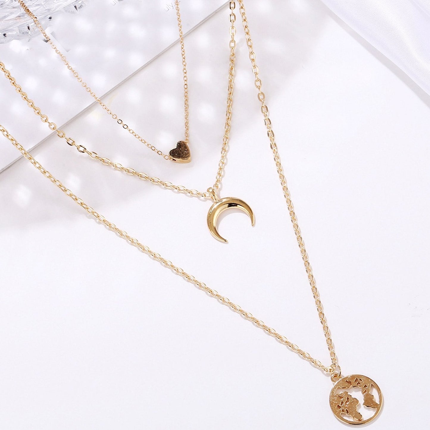 3 Piece Necklace Goldtone Necklace ITALY Design
