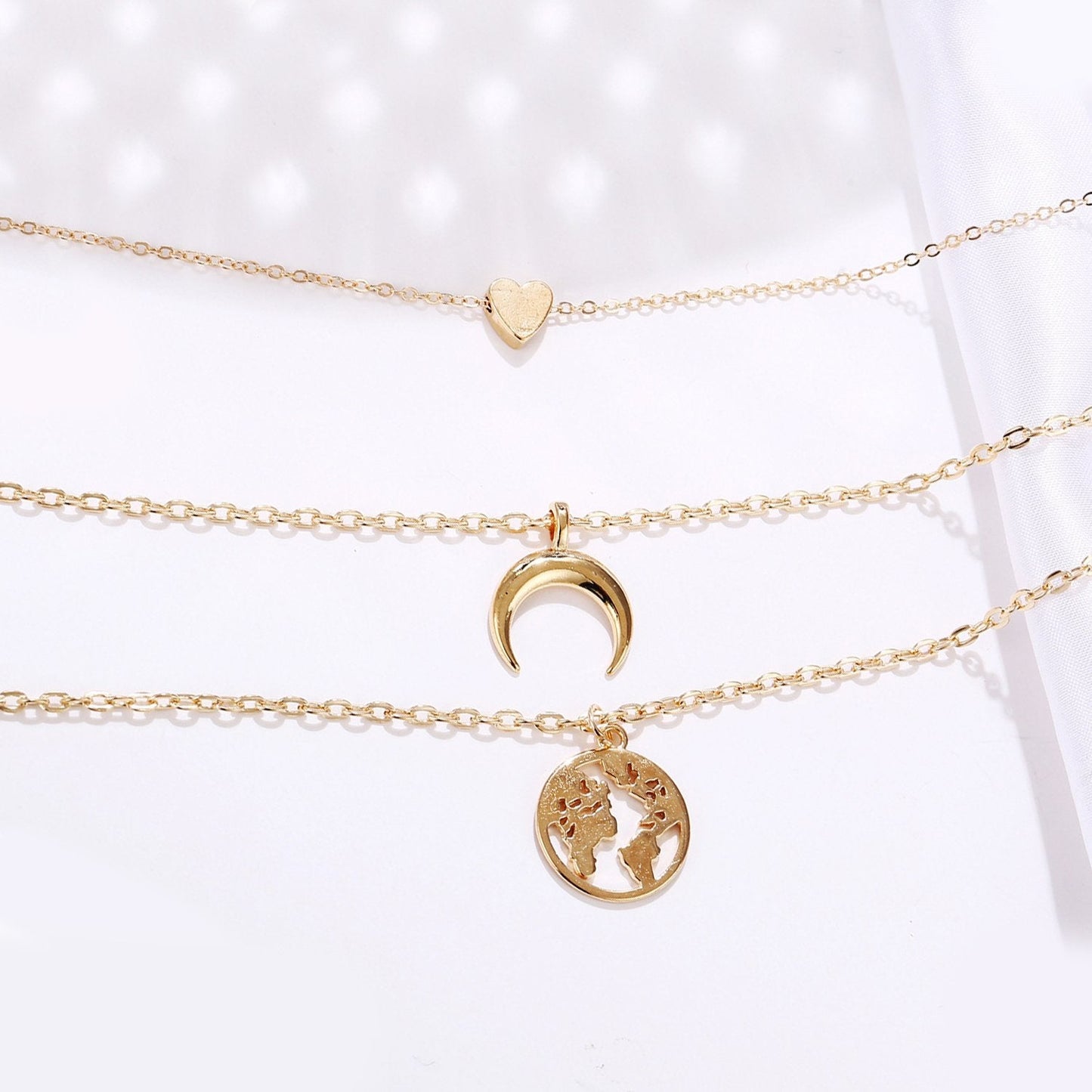 3 Piece Necklace Goldtone Necklace ITALY Design