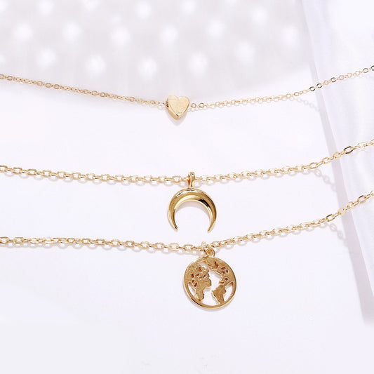 3 Piece Necklace Goldtone Necklace ITALY Design