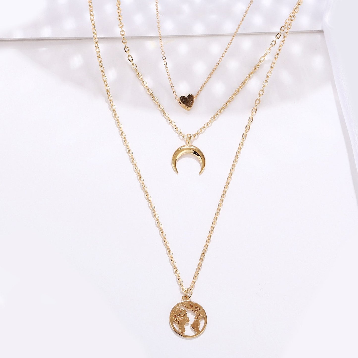 3 Piece Necklace Goldtone Necklace ITALY Design
