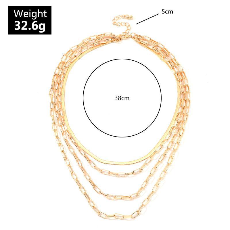 4 Piece Chain Link Set Necklace Goldtone Necklace ITALY Design