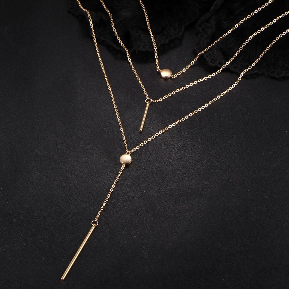 3 Piece Geometric Set Goldtone Necklace ITALY Design