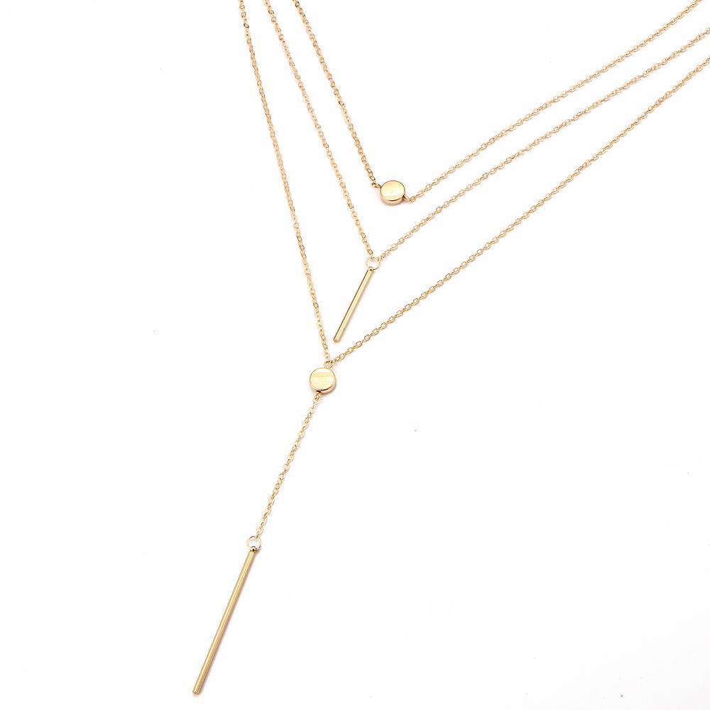 3 Piece Geometric Set Goldtone Necklace ITALY Design