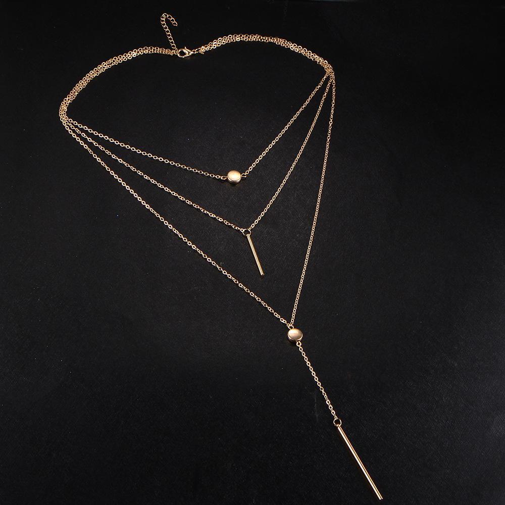 3 Piece Geometric Set Goldtone Necklace ITALY Design