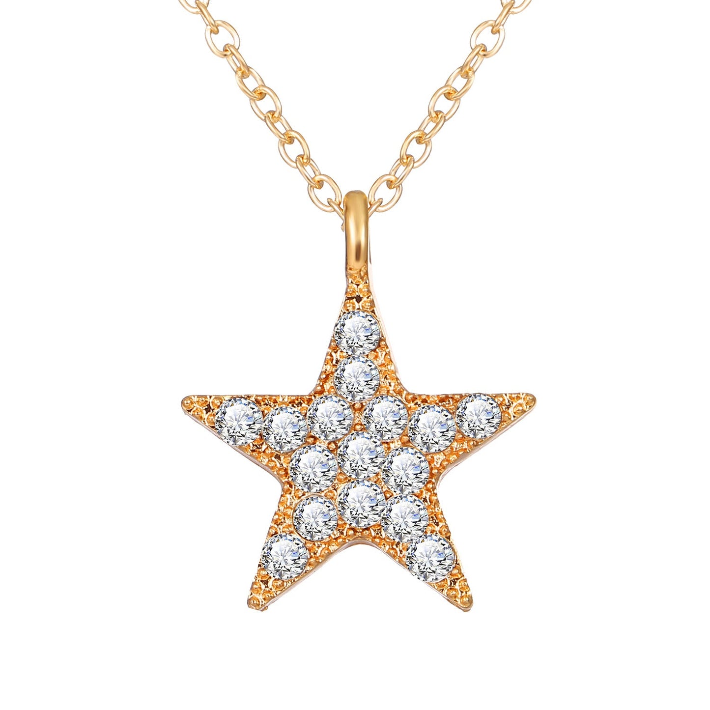 3 Piece Celestial Pave Necklace With Crystals Goldtone Necklace in Goldtone