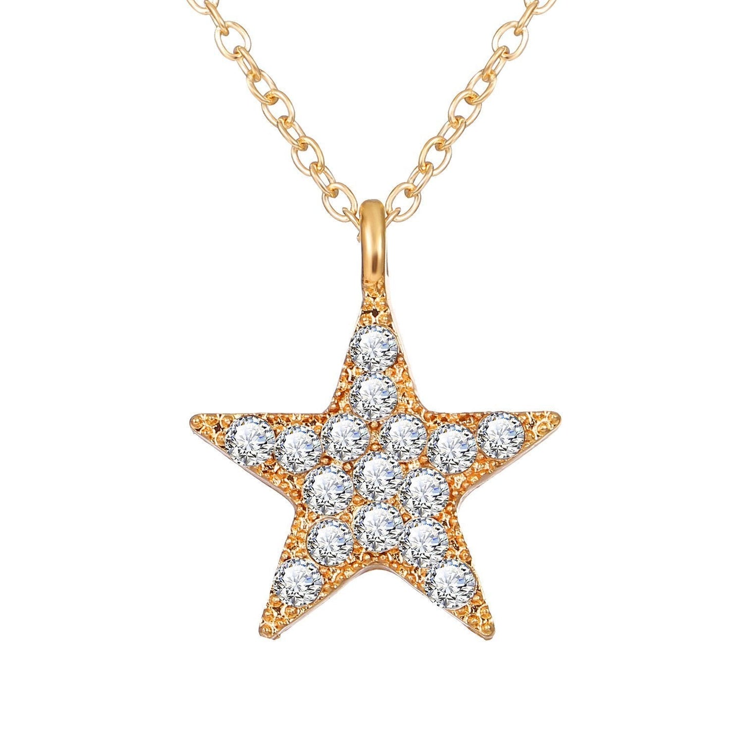 3 Piece Celestial Pave Necklace With Gemstone  Crystals Goldtone Necklace
