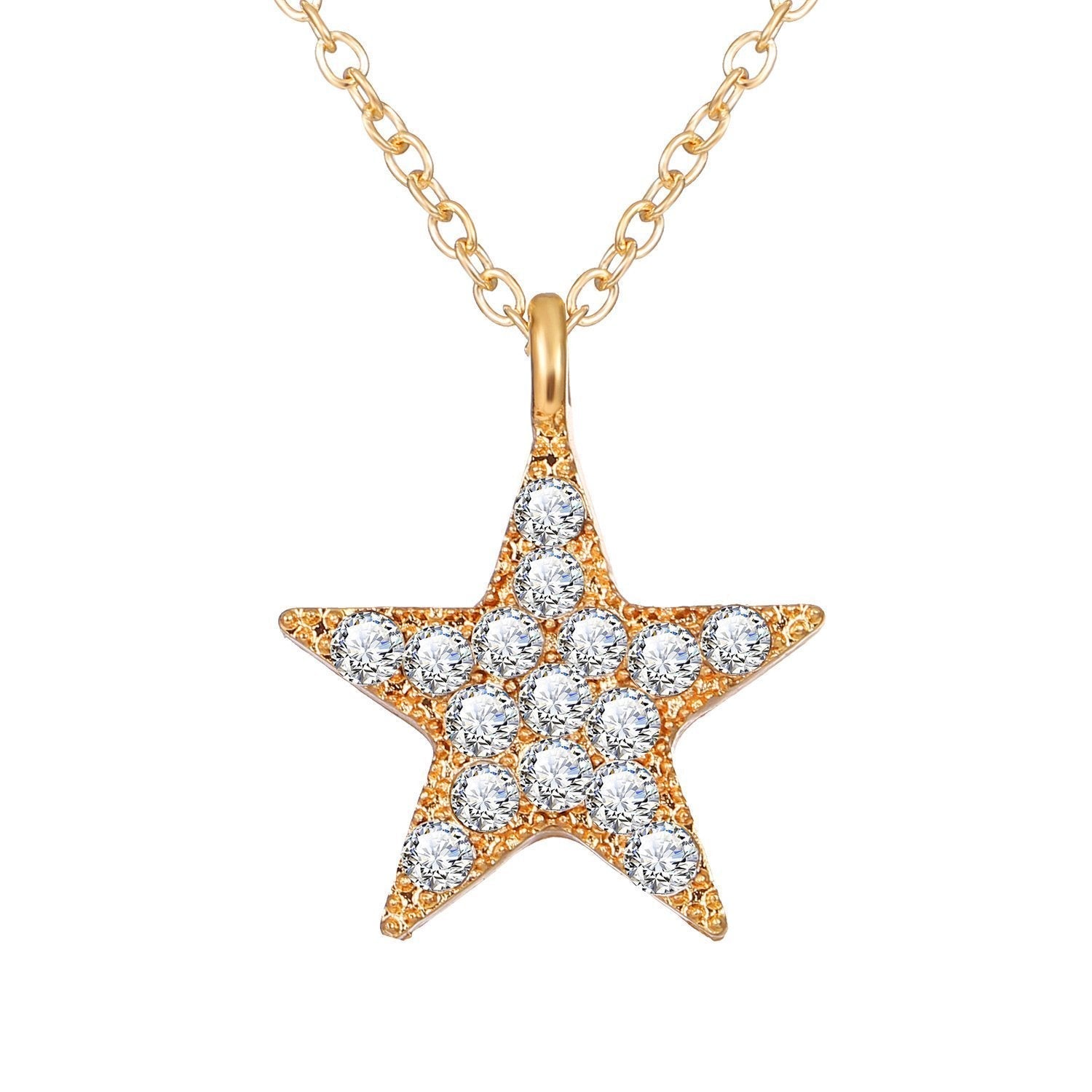 3 Piece Celestial Pave Necklace With Gemstone  Crystals Goldtone Necklace