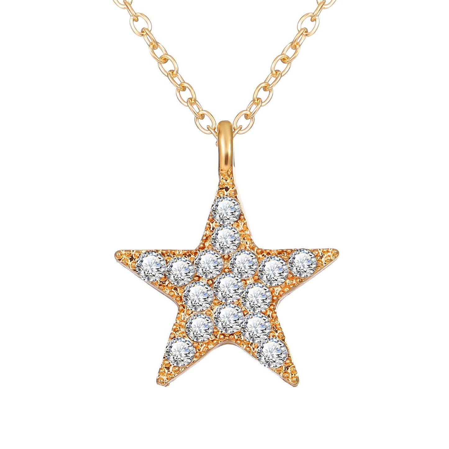 3 Piece Celestial Pave Necklace With  Crystals Goldtone Necklace ITALY Design