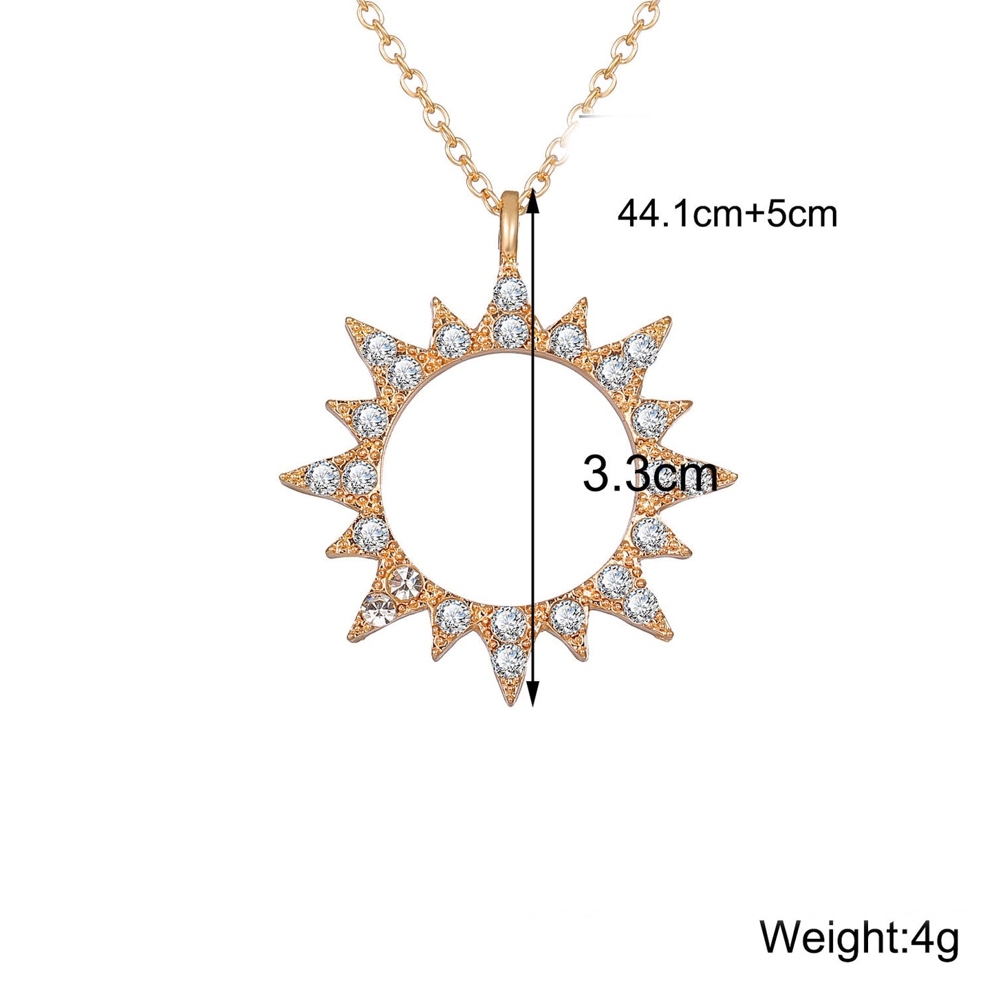 3 Piece Celestial Pave Necklace With Crystals Goldtone Necklace in Goldtone