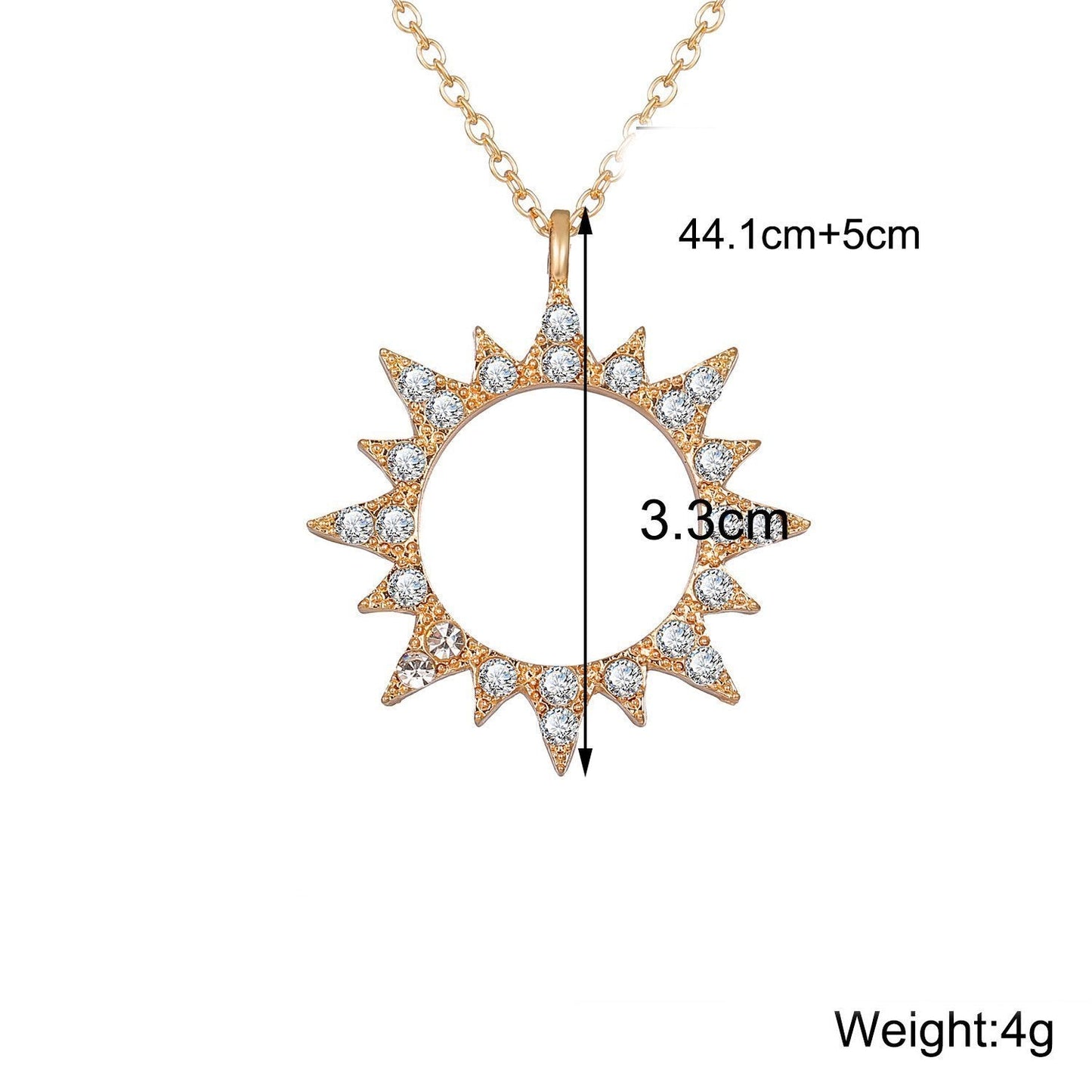 3 Piece Celestial Pave Necklace With Gemstone  Crystals Goldtone Necklace