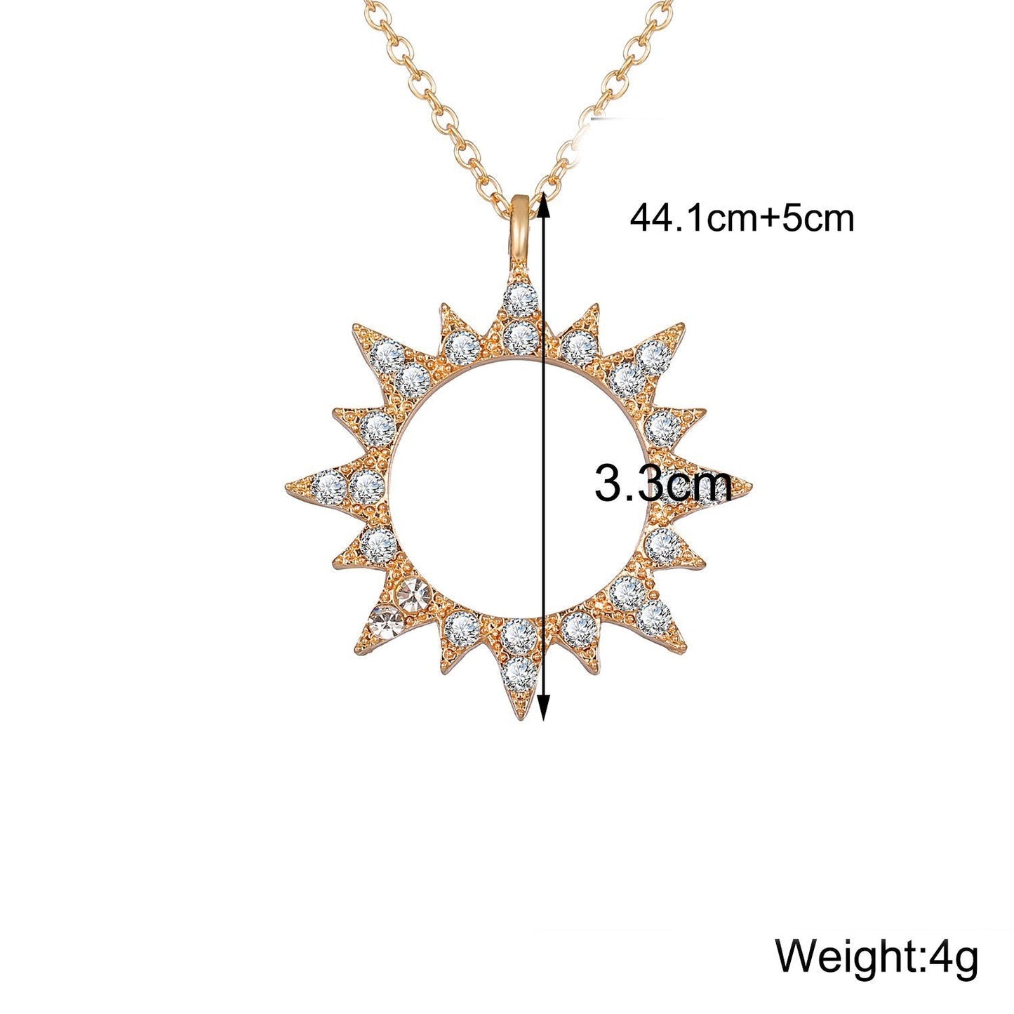 3 Piece Celestial Pave Necklace With  Crystals Goldtone Necklace ITALY Design