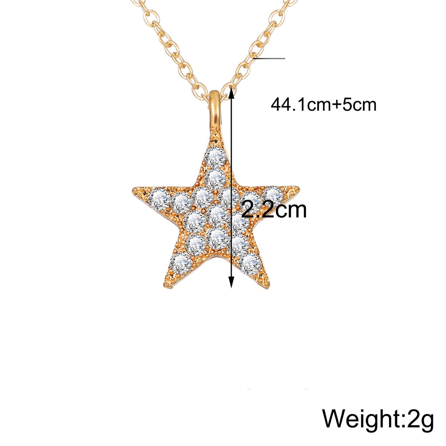 3 Piece Celestial Pave Necklace With Crystals Goldtone Necklace in Goldtone