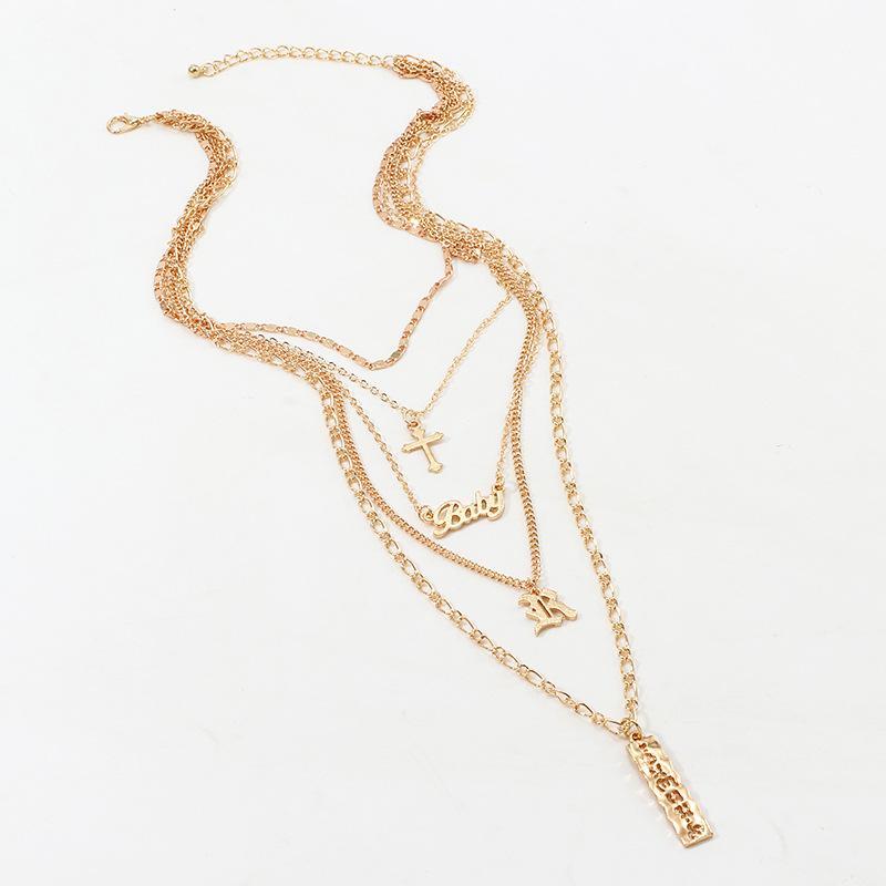4 Piece Baby Cross Necklace Goldtone Necklace in Goldtone ITALY Design