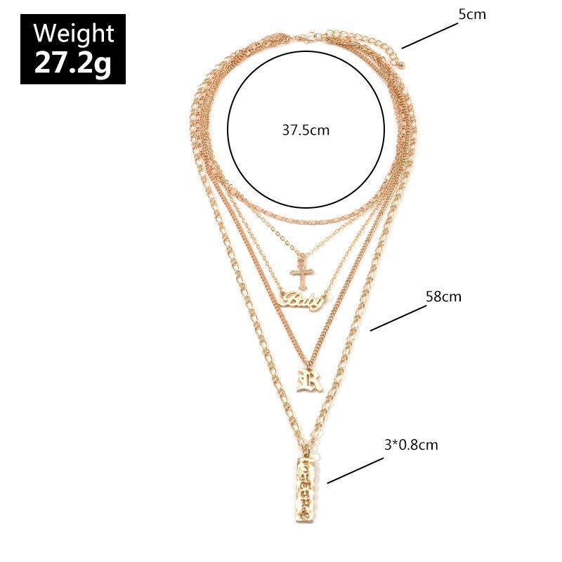 4 Piece Baby Cross Necklace Goldtone Necklace in Goldtone ITALY Design