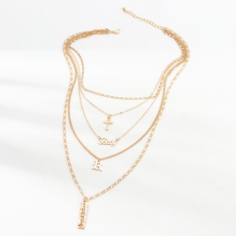 4 Piece Baby Cross Necklace Goldtone Necklace in Goldtone ITALY Design