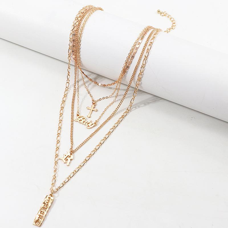 4 Piece Baby Cross Necklace Goldtone Necklace in Goldtone ITALY Design