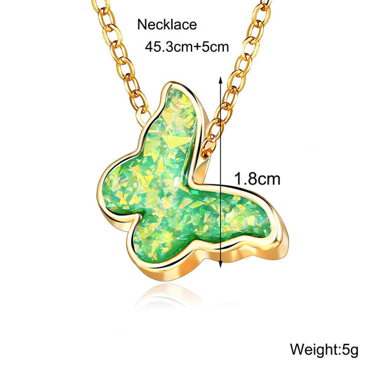 Ожерелье с опалом Butterfly-Goldtone в итальянском стиле Goldtone