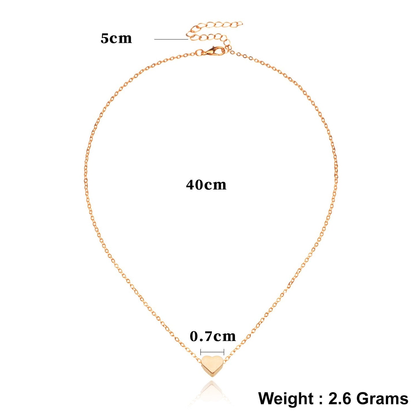 Classic Heart Goldtone Necklace in Goldtone ITALY Design