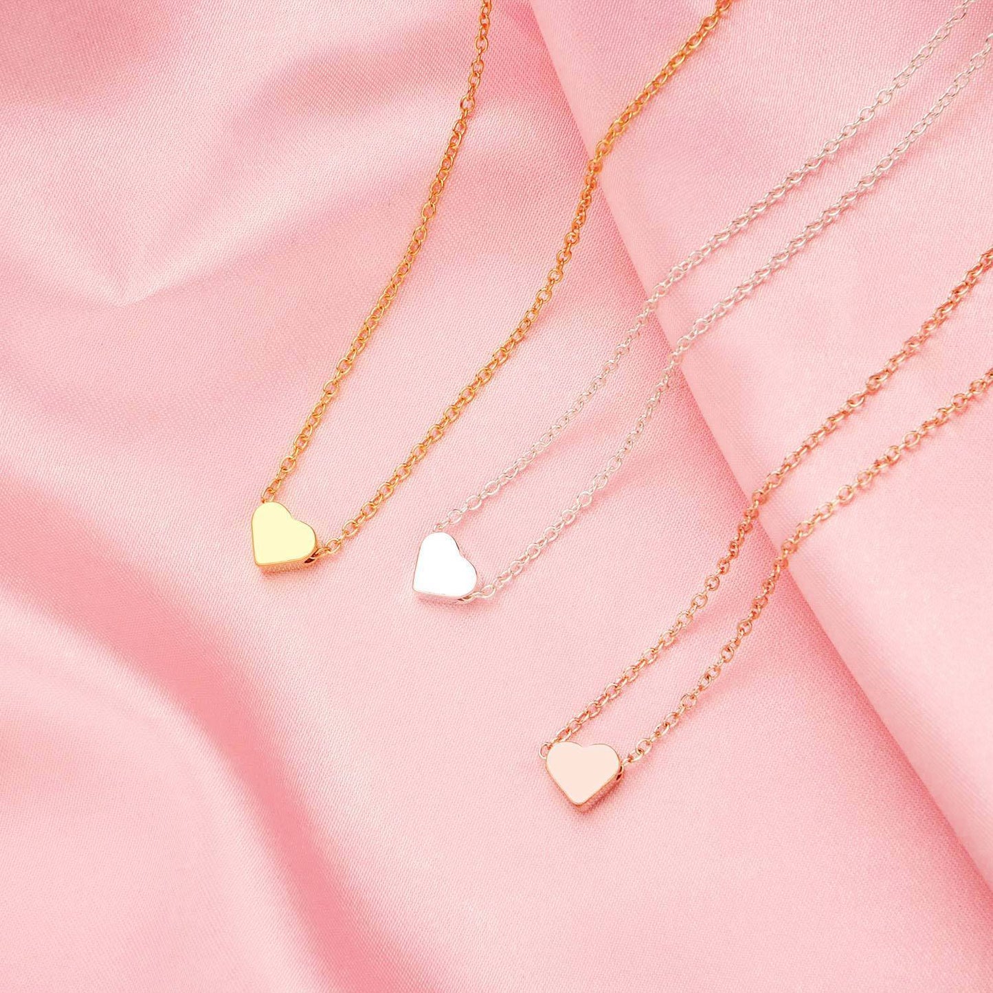 Classic Heart  Silvertone Necklace in  Silvertone ITALY Design