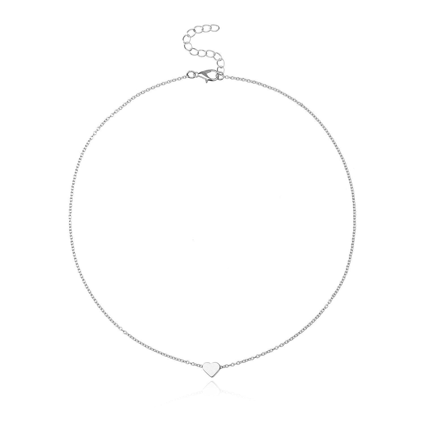 Classic Heart  Silvertone Necklace in  Silvertone ITALY Design