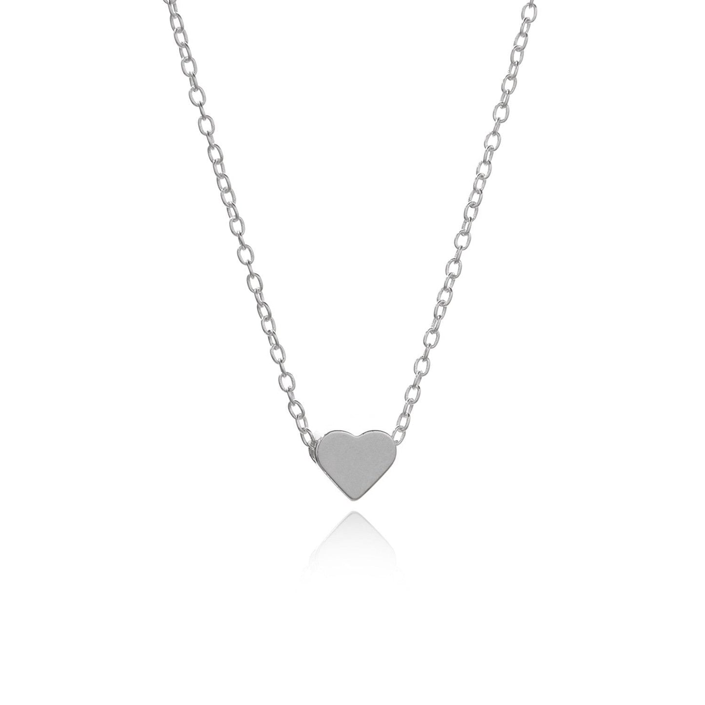 Classic Heart  Silvertone Necklace in  Silvertone ITALY Design
