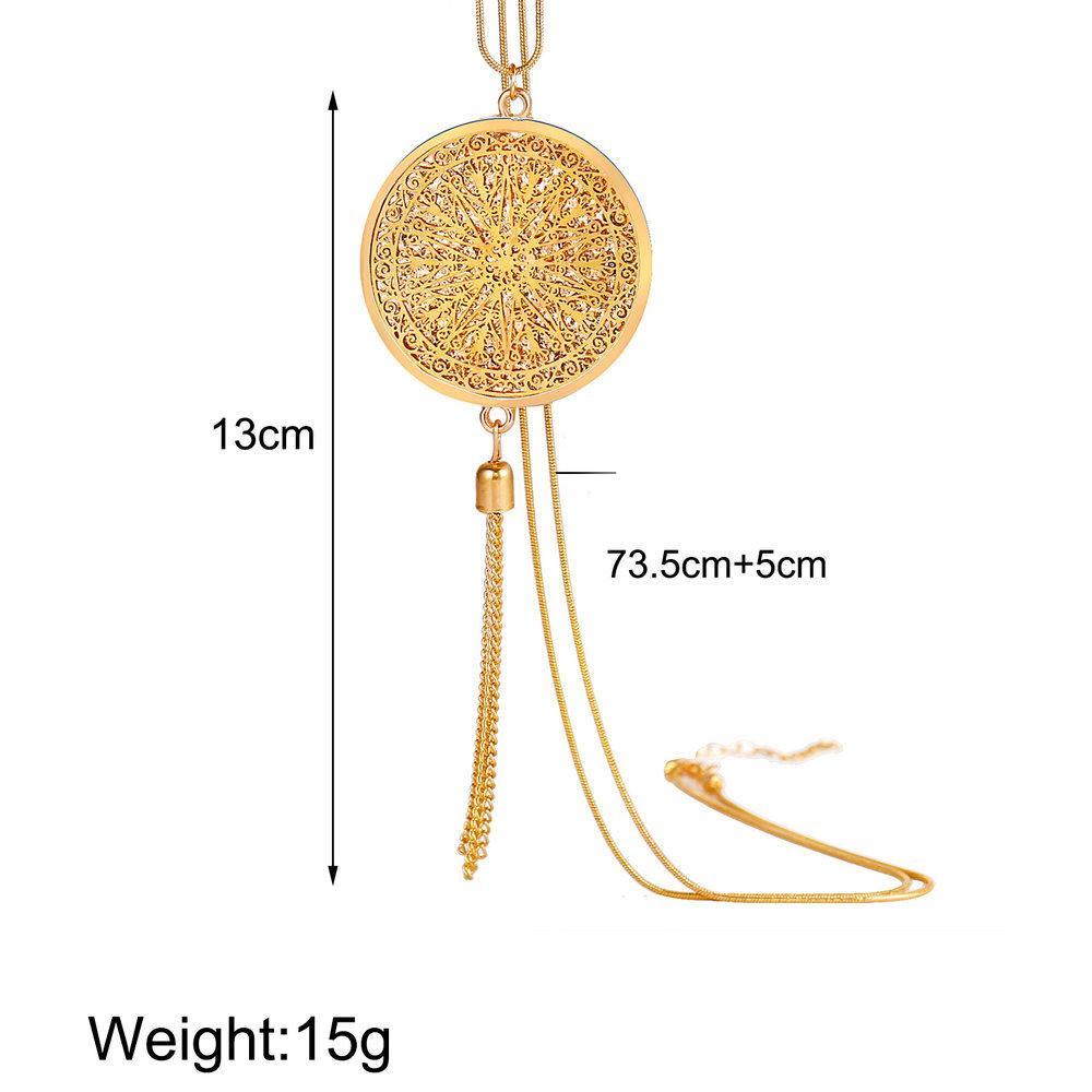 Fringe Tassell Drop Goldtone Necklace in Goldtone ITALY Design
