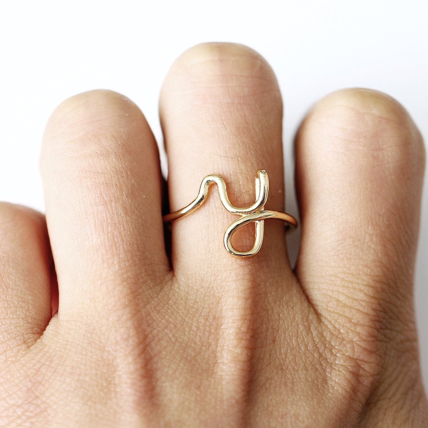 Initial Monogram Ring Goldtone available A-Z ITALY Design