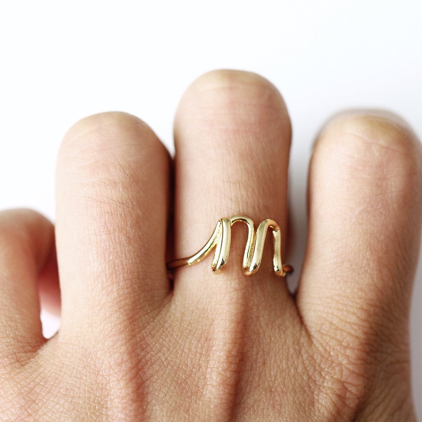 Initial Monogram Ring Goldtone available A-Z ITALY Design