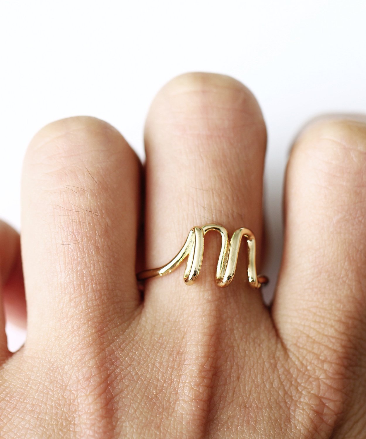 Initial Monogram Ring Goldtone available A-Z ITALY Design