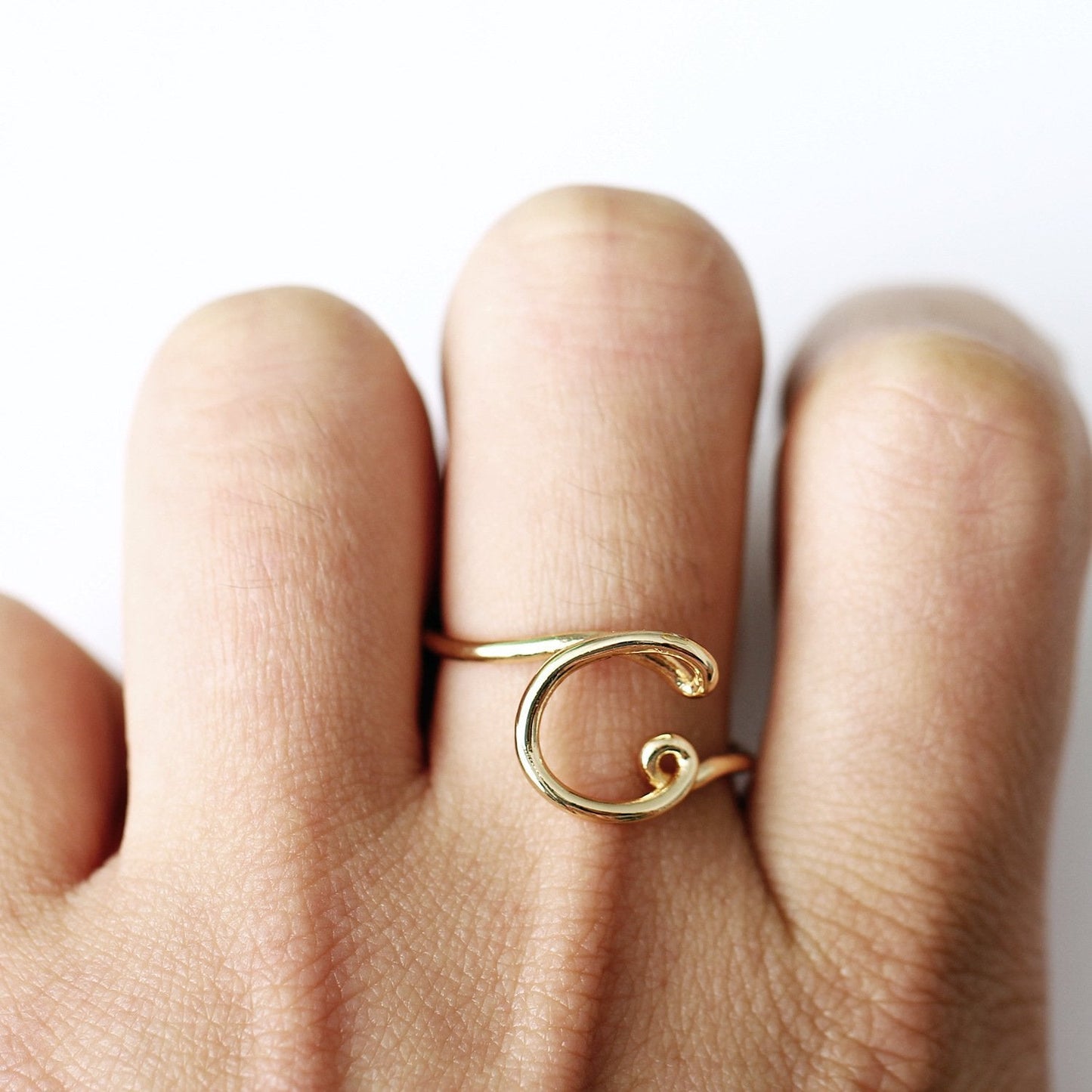 Initial Monogram Ring Goldtone available A-Z ITALY Design