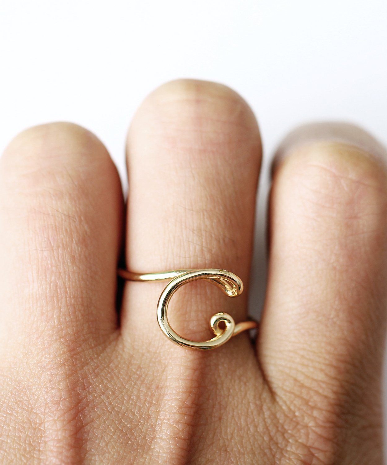 Initial Monogram Ring Goldtone available A-Z ITALY Design
