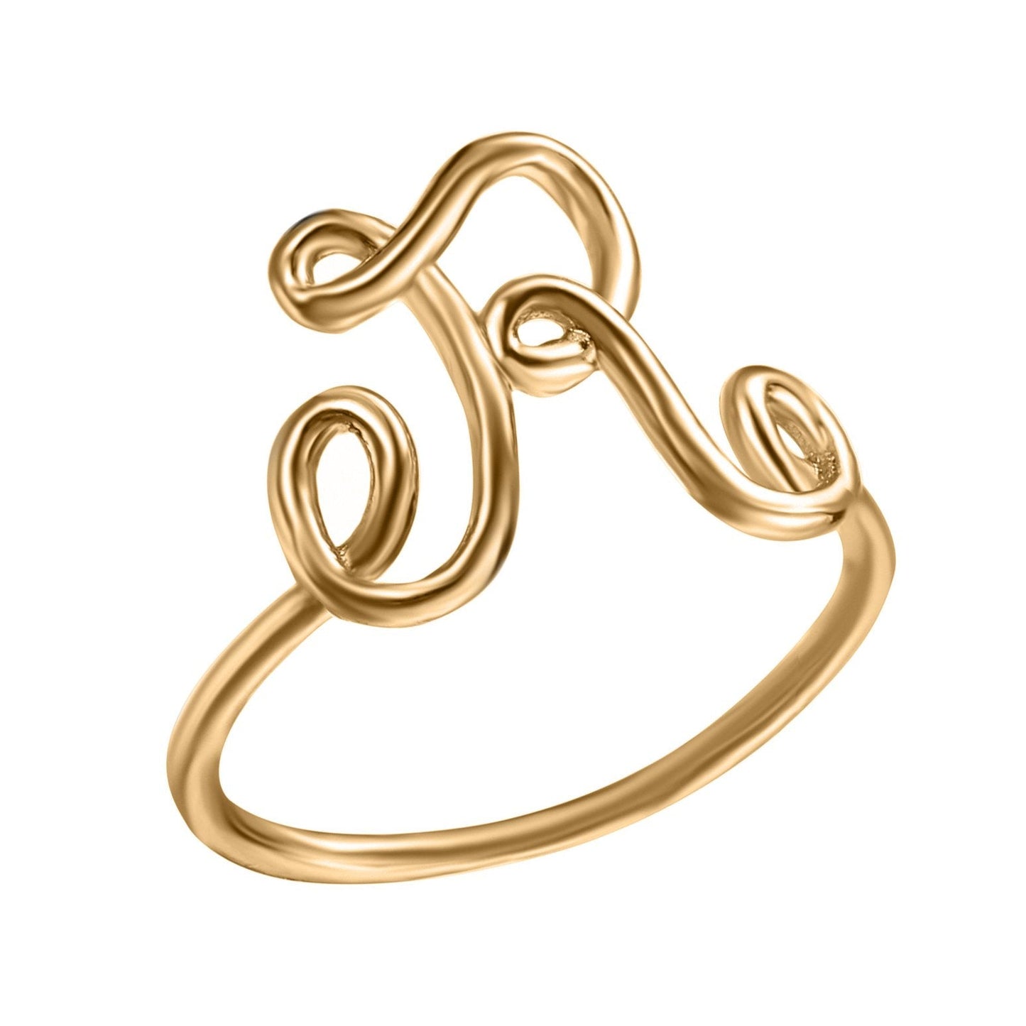Initial Monogram Ring Goldtone available A-Z ITALY Design