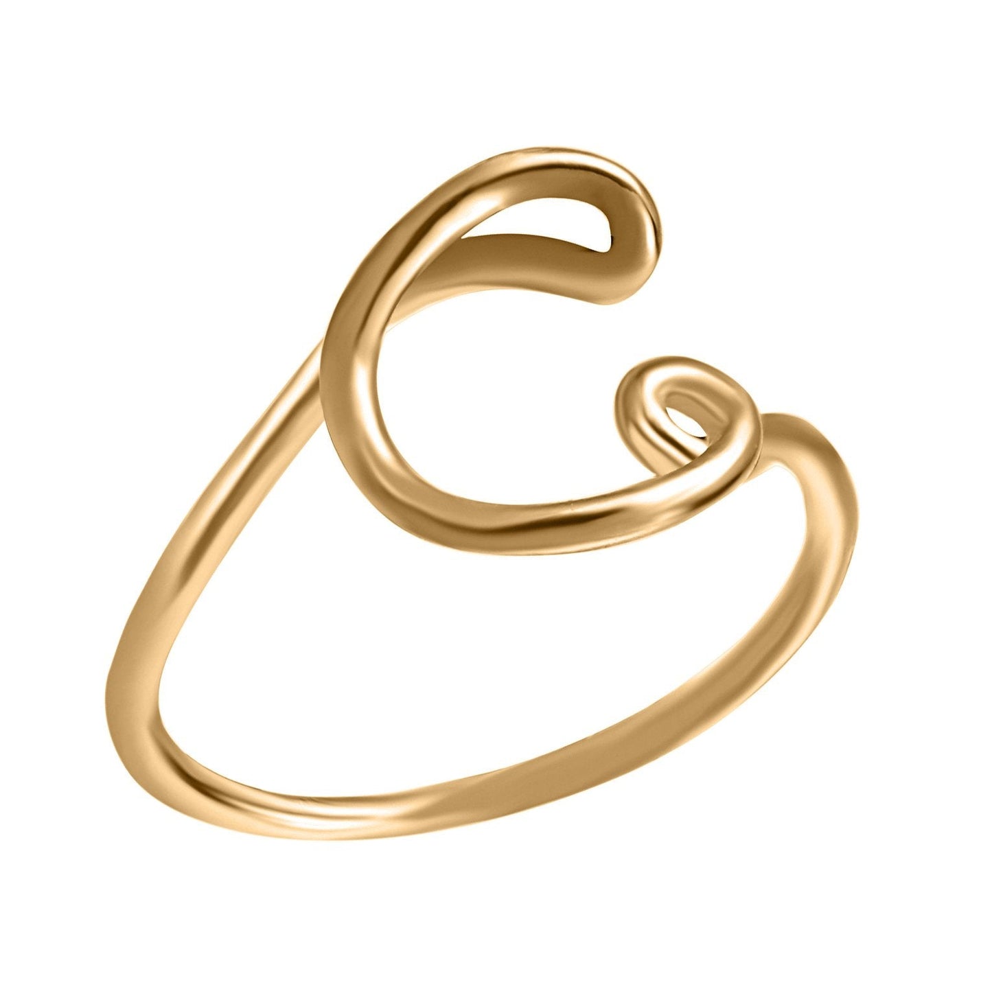 Initial Monogram Ring Goldtone available A-Z ITALY Design