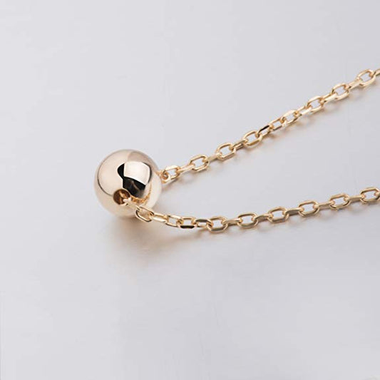Sleek Sphere Circular Minimalist Pendant Necklace in Goldtone Tone