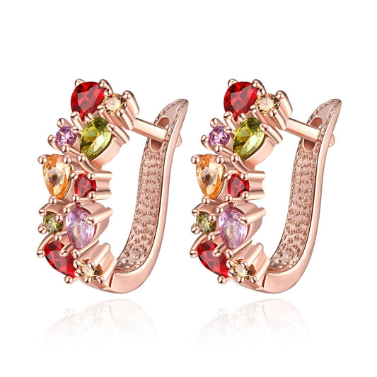 Mona Lisa Leverback Earring in Rosegoldtone with  Crystals