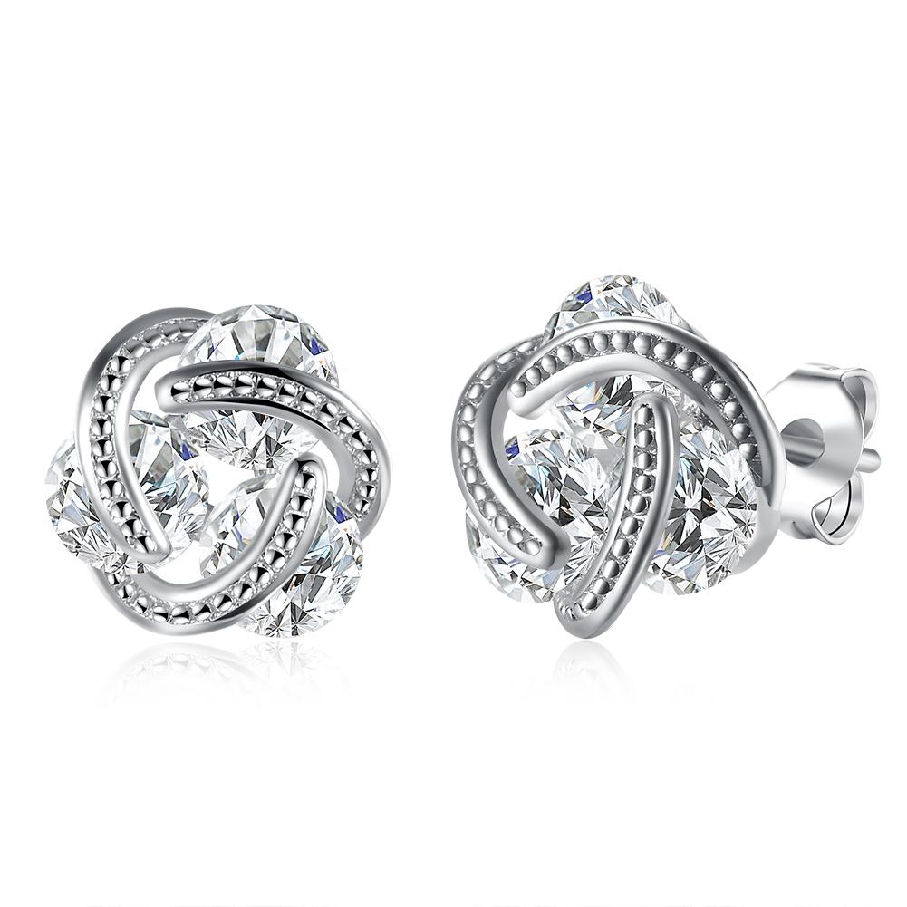 Goldtone Mesh Knot Stud Earrings Made with Swarovski Elements, , Riakoob Jewelry, Riakoob Jewelry  jewelryjewelry deals, swarovski crystal jewelry, groupon jewelry,, jewelry for mom, 