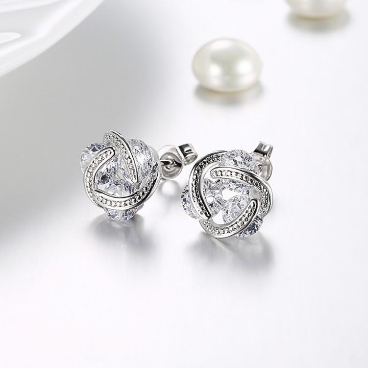 Swarovski Crystal Mesh Knot Earrings Set in Silvertone - Riakoob Jewelry www.goldennycjewelry.com fashion jewelry for women