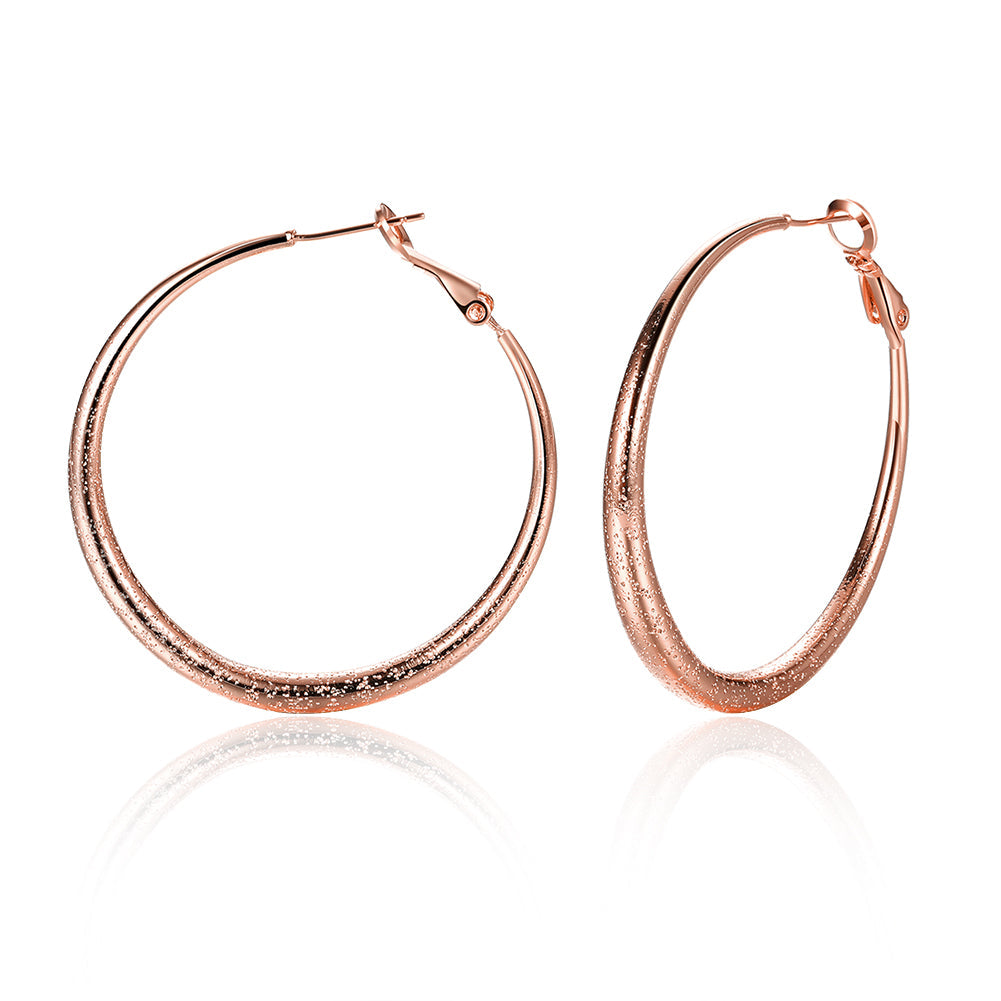 1.6" Round Hoop Earring in Rosegoldtone