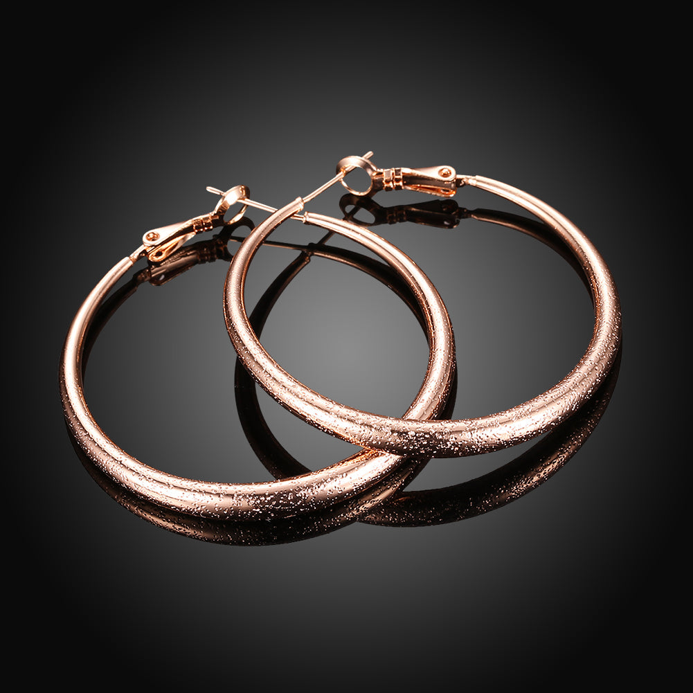 1.6" Round Hoop Earring in Rosegoldtone