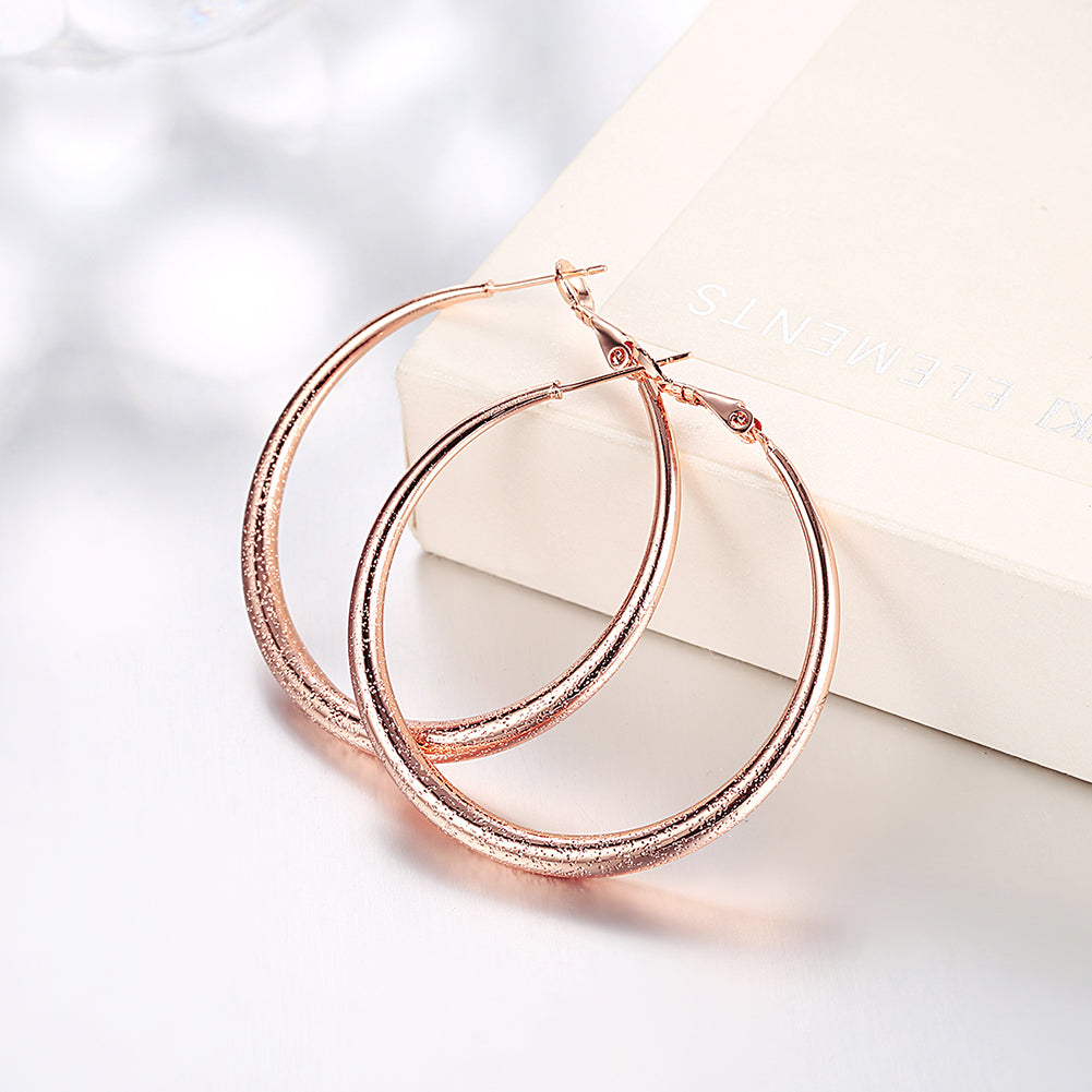 1.6" Round Hoop Earring in Rosegoldtone