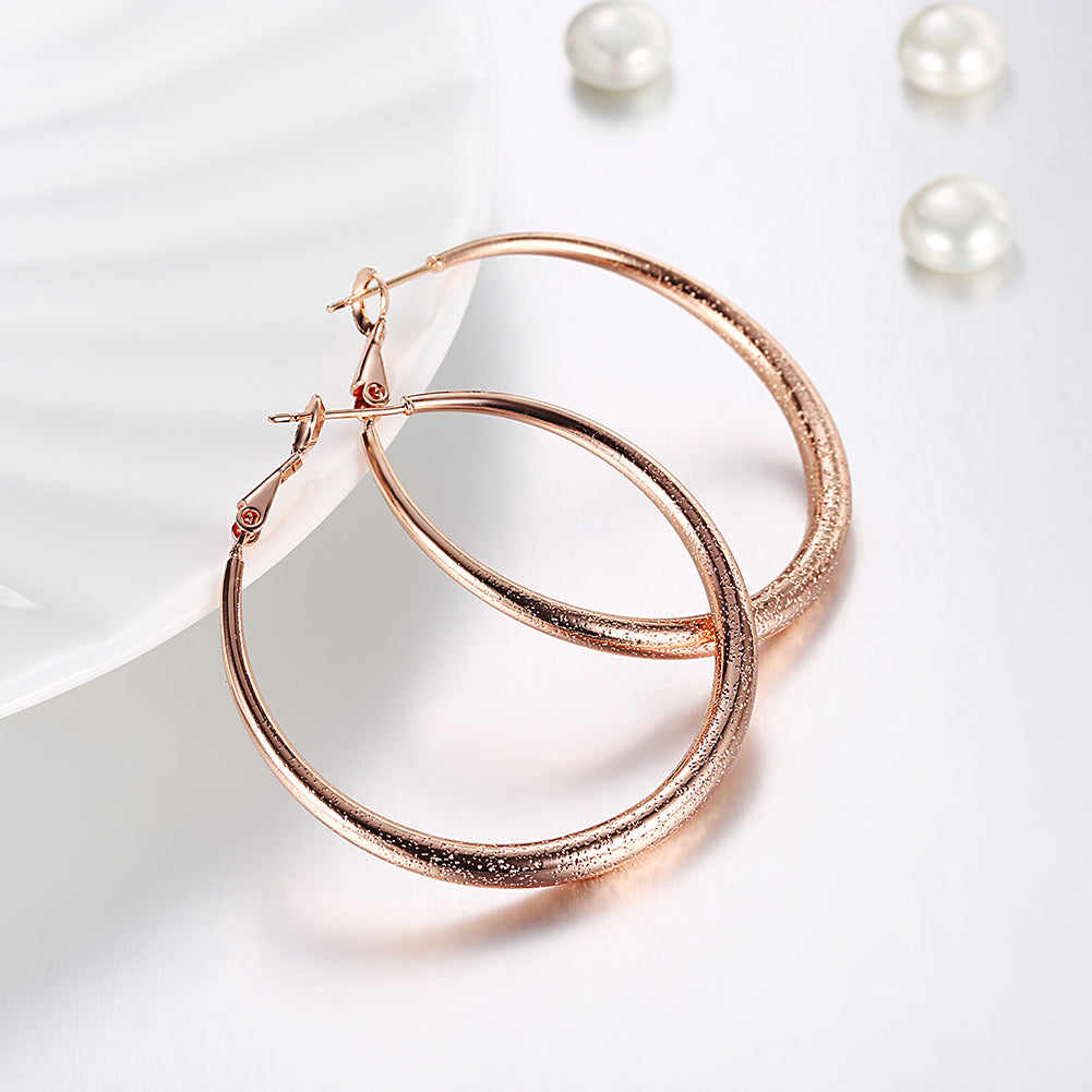 1.6" Round Hoop Earring in Rosegoldtone