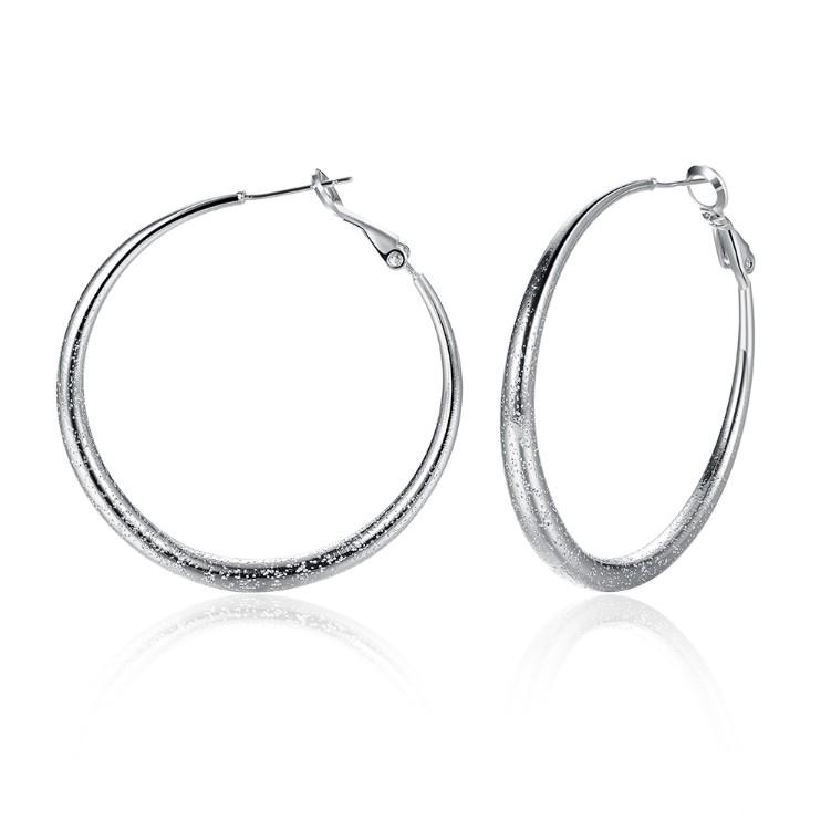 Modern Glitter Layering Hoop Earrings Set in Silvertone, Earring, Riakoob Jewelry, Riakoob Jewelry fashion jewelry, cheap jewelry, jewelry for mom, 