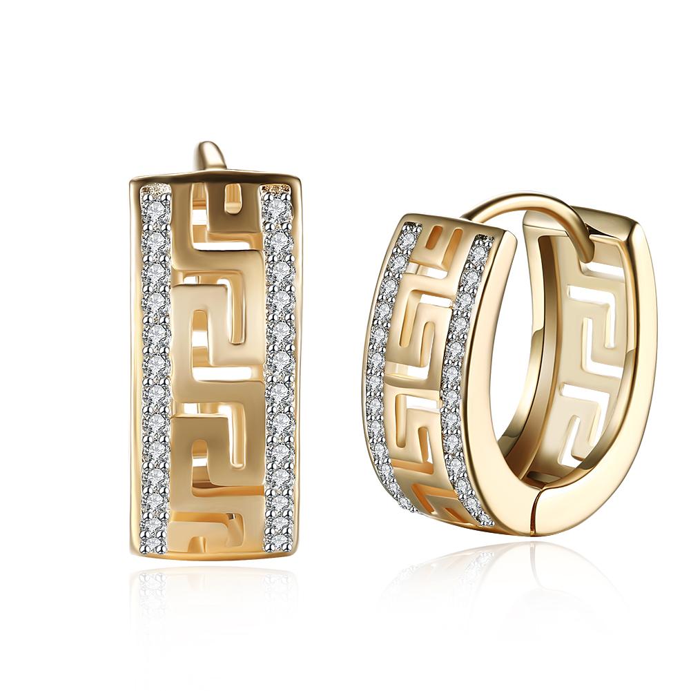 Goldtone Plated Swarovski Micro-Lining Greek Design Earrings, , Riakoob Jewelry, Riakoob Jewelry  jewelryjewelry deals, swarovski crystal jewelry, groupon jewelry,, jewelry for mom, 
