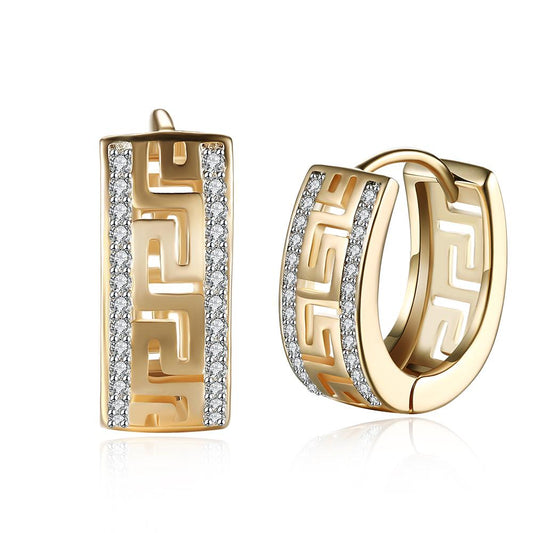 Goldtone Plated Swarovski Micro-Lining Greek Design Earrings, , Riakoob Jewelry, Riakoob Jewelry  jewelryjewelry deals, swarovski crystal jewelry, groupon jewelry,, jewelry for mom, 