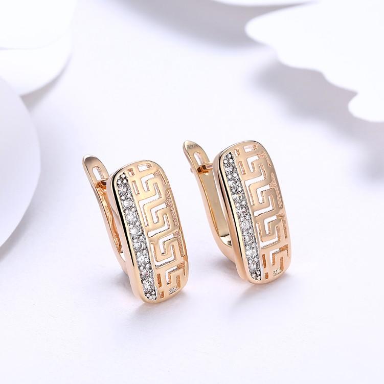 Laser Cut Swarovski Crystal Micro-Pav'e Lined Huggie Hoop Earrings Set in Goldtone, Earring, Riakoob Jewelry, Riakoob Jewelry fashion jewelry, cheap jewelry, jewelry for mom, 