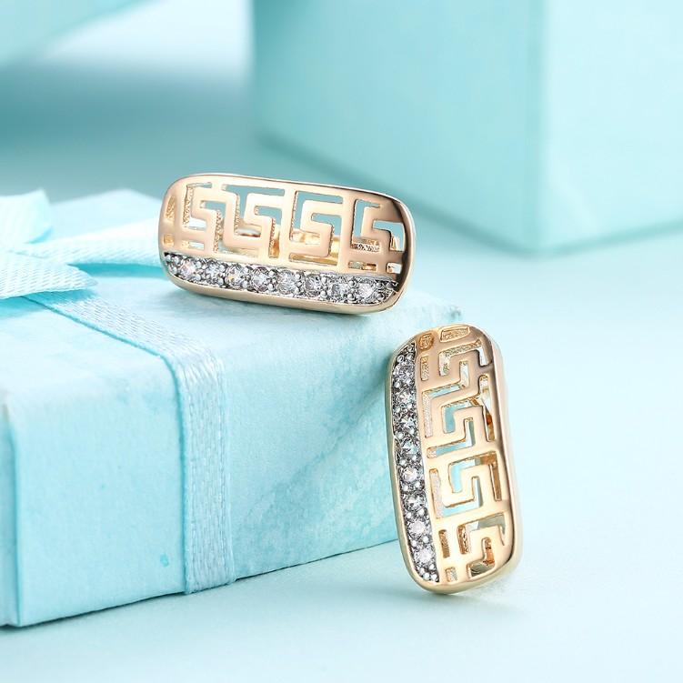 Laser Cut Swarovski Crystal Micro-Pav'e Lined Huggie Hoop Earrings Set in Goldtone, Earring, Riakoob Jewelry, Riakoob Jewelry fashion jewelry, cheap jewelry, jewelry for mom, 