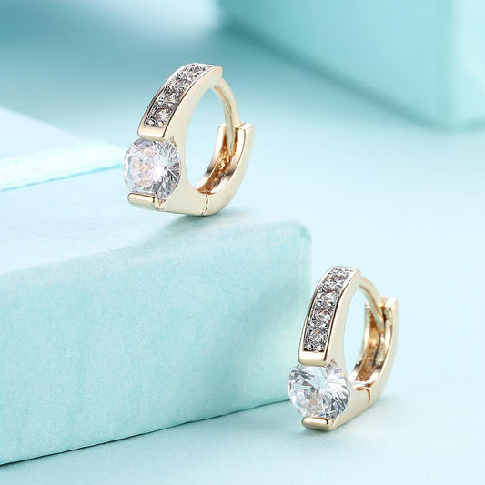 Mini  Circular Earrings in Goldtone