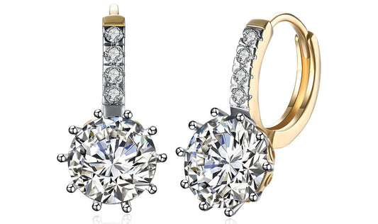 Goldtone Tone  Elements Starburst Design Lever back Earrings ITALY Design