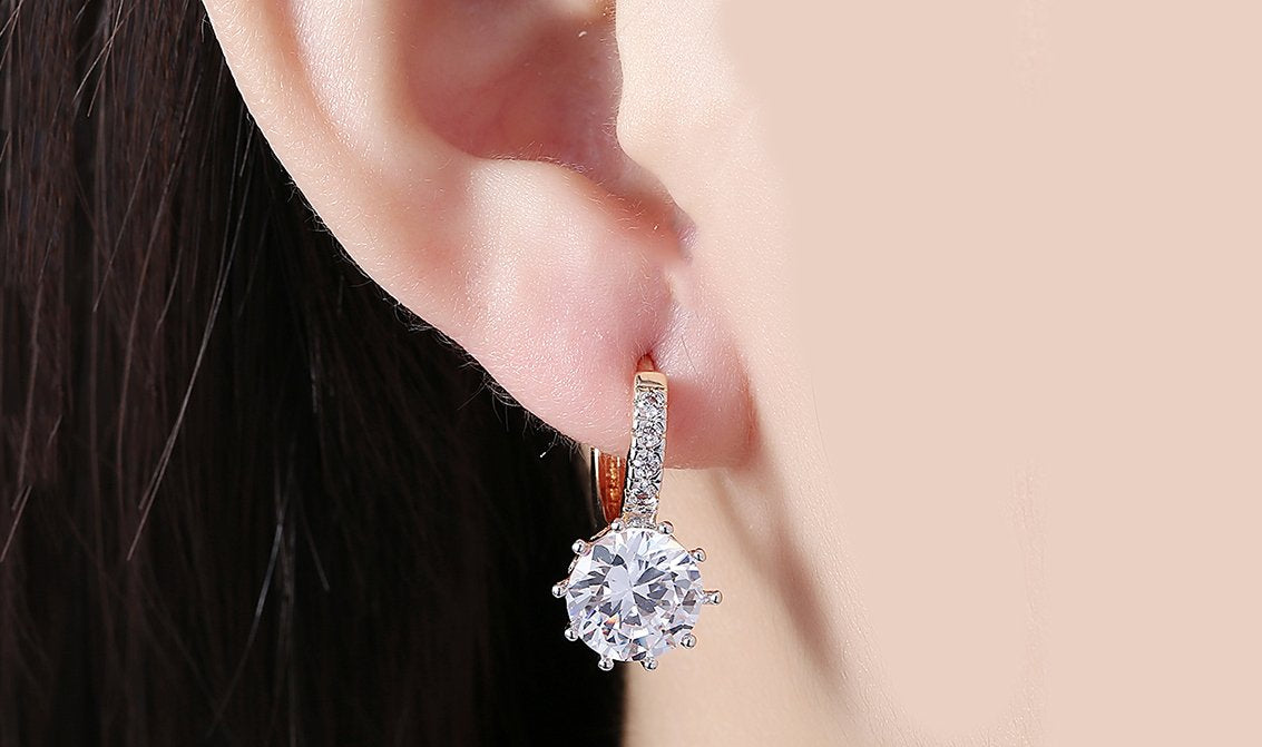 Goldtone Tone  Elements Starburst Design Lever back Earrings ITALY Design