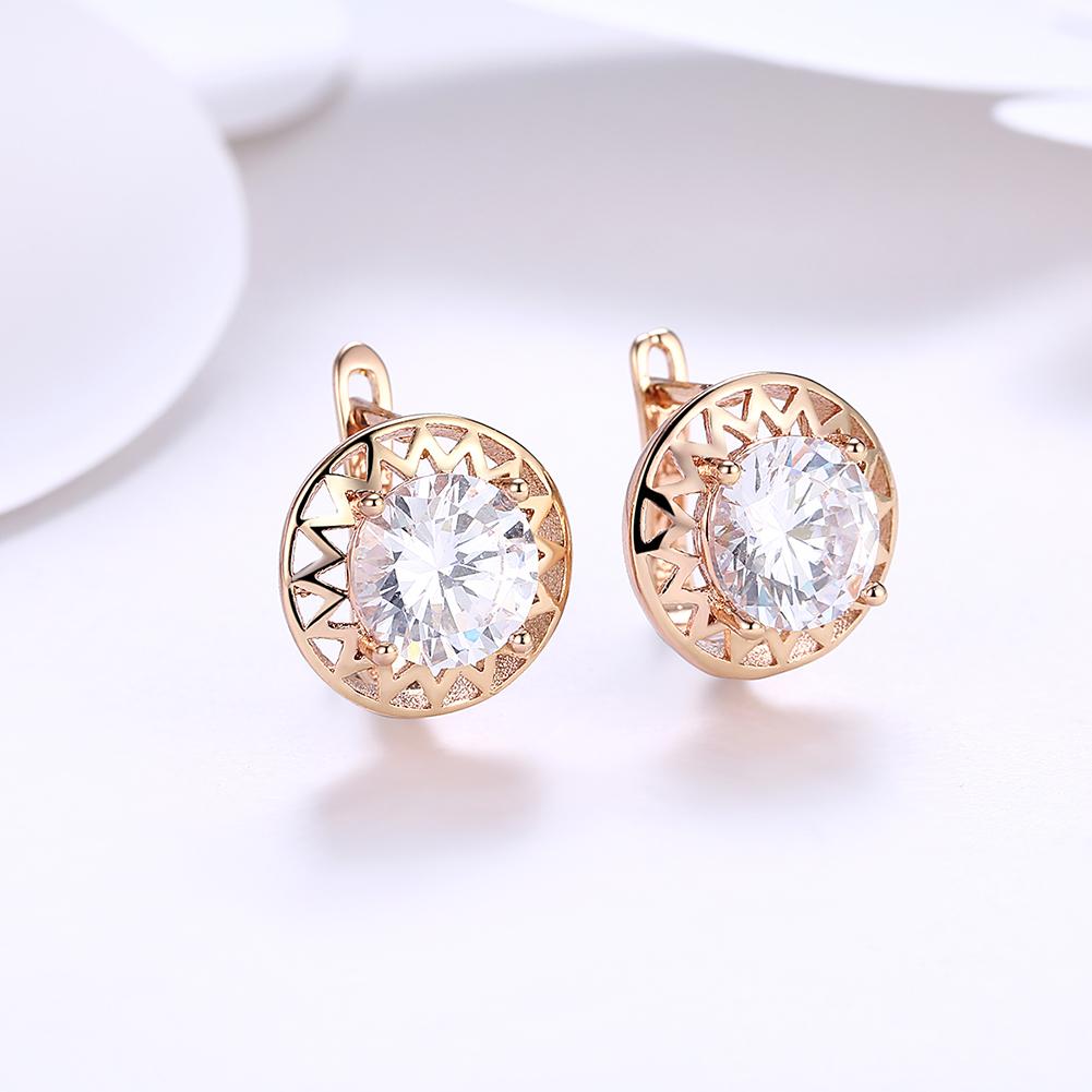 Swarovski Crystal Filligree Circular Leverback Earrings Set in Goldtone - Riakoob Jewelry www.goldennycjewelry.com fashion jewelry for women